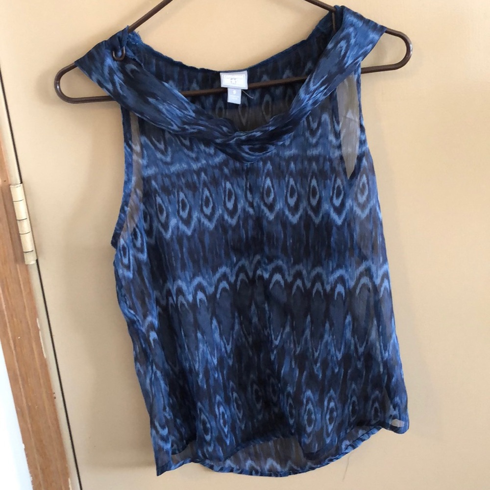 Blue shear top